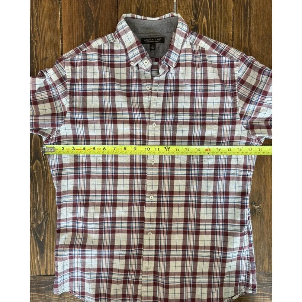 BANANA REPUBLIC Luxe FLANNEL Long Sleeve 100% COTTON Button Up SLIM FIT Medium